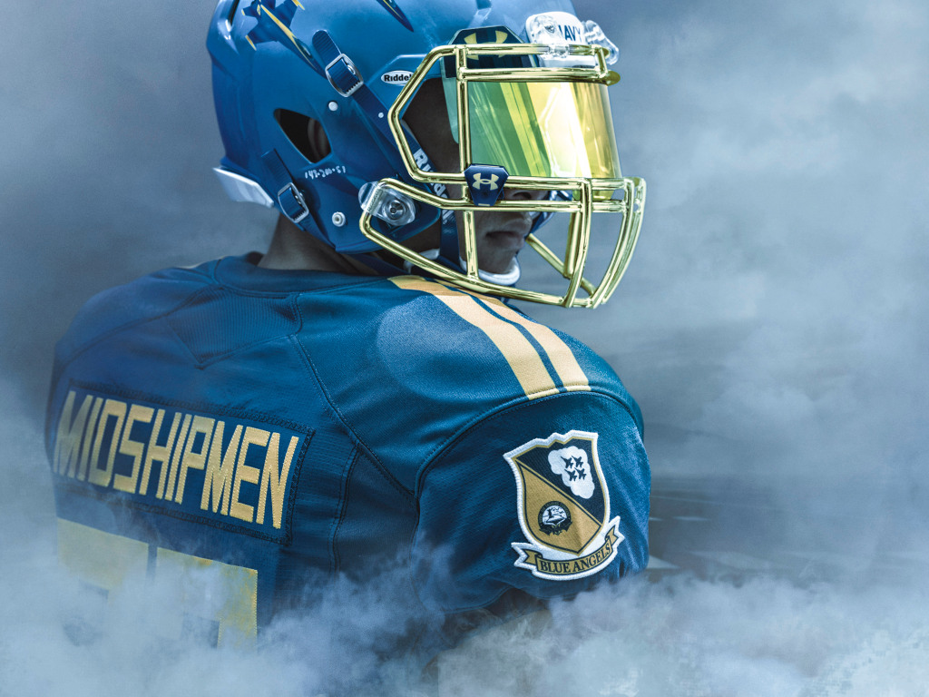 Blue Angels Football Helmets.