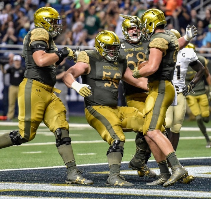 University of Notre Dame Custom-Painted Football Helmets.