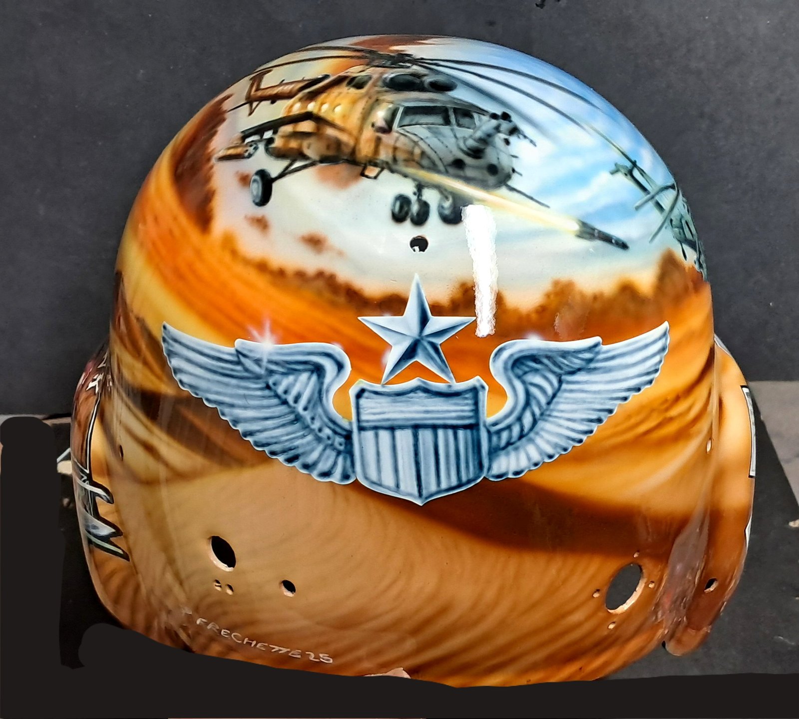 Back view of Military Blackhawk Helmet