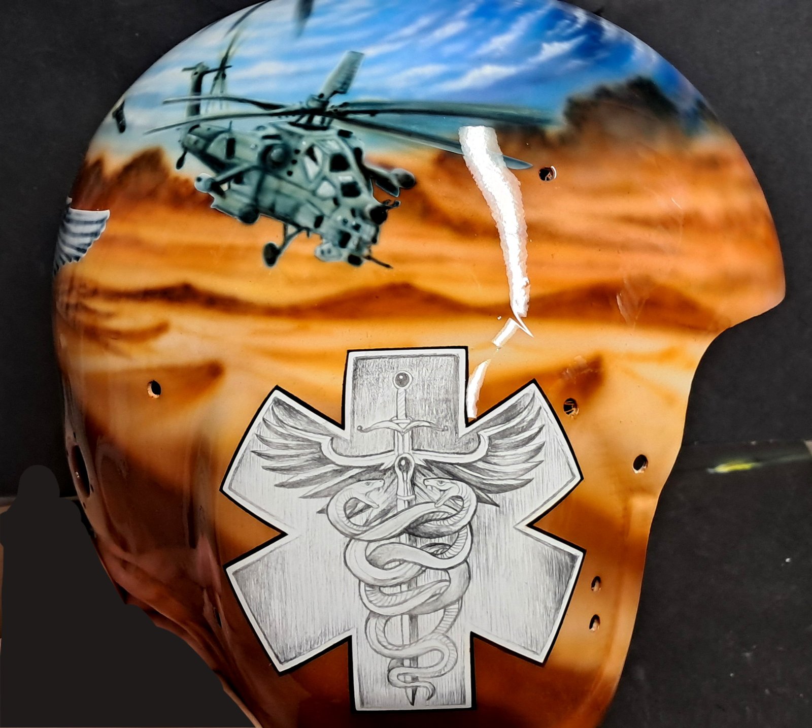 Side view of Military Blackhawk Helmet