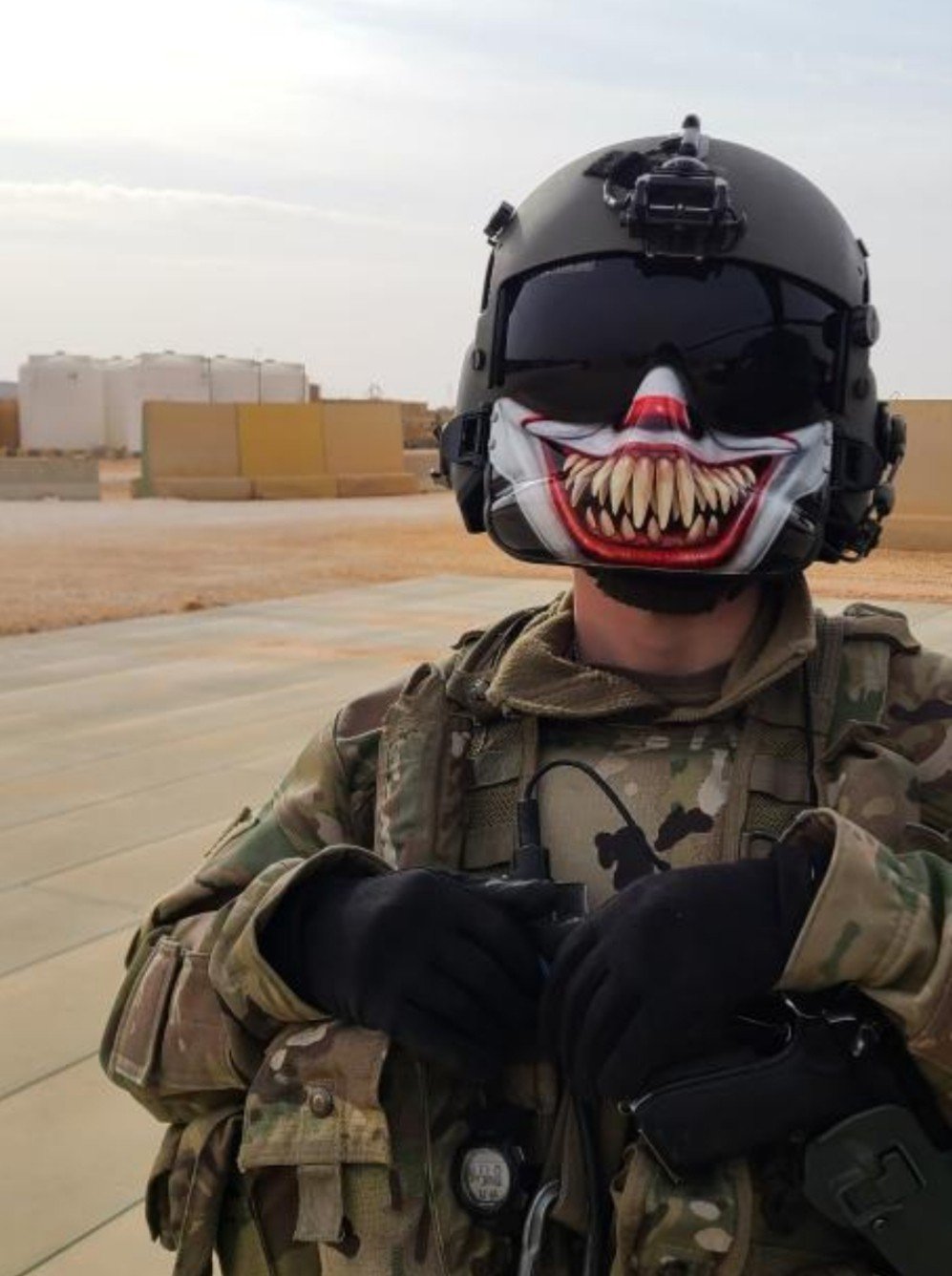 Military tactical gas mask.